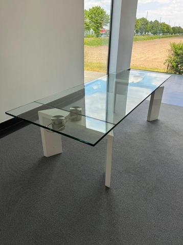 Glazen vergader/eettafel, Huis en Inrichting, Ophalen, Gebruikt