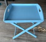 Blauw houten bijzettafeltje (tC), Maison & Meubles, Enlèvement ou Envoi, Comme neuf, Bois