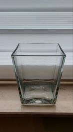 Vierkante vaas DM 14cm, Huis en Inrichting, Overige kleuren, Ophalen of Verzenden, Minder dan 50 cm, Glas