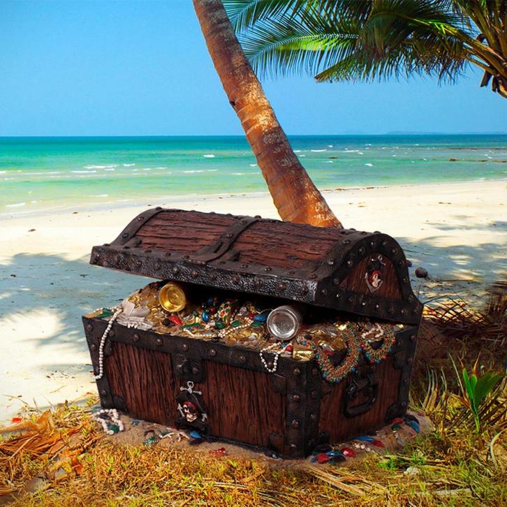 Pirate Treasure Coffer – Piraat Schatkist 97 x 71 x 75 cm, Huis en Inrichting, Woonaccessoires | Kisten, Nieuw, Ophalen