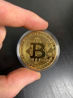 Bitcoin verzamelmunt met hardcase, Goud, Ophalen of Verzenden