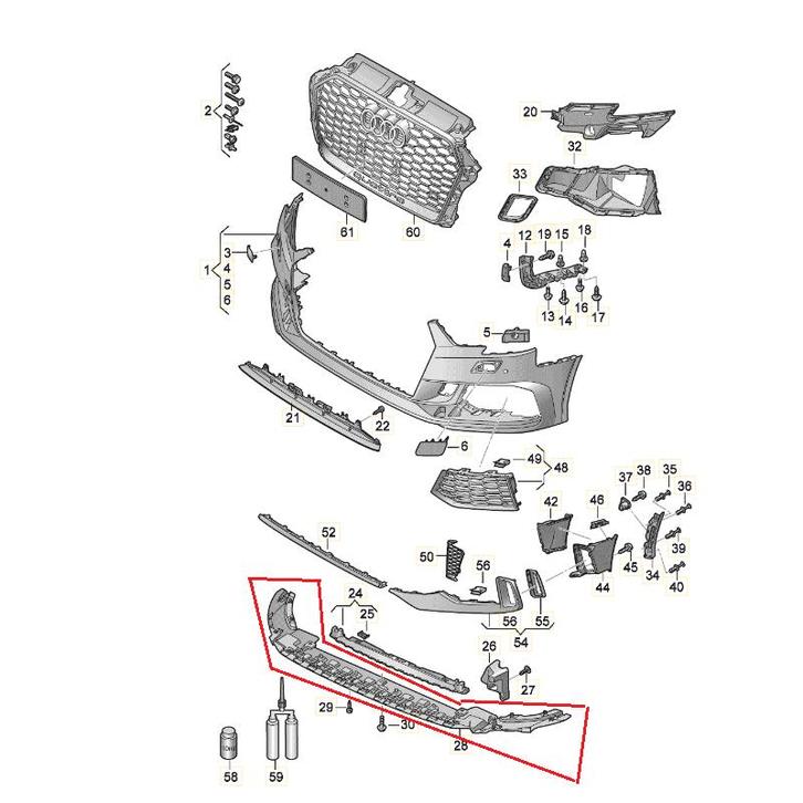 BAS DE PARE CHOC AUDI RS3 8V (16-19) - ORIGINE AUDI, Autos : Divers, Tuning & Styling, Enlèvement