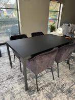 Zwarte eettafel te koop, Huis en Inrichting, Tafels | Eettafels, Ophalen, Gebruikt