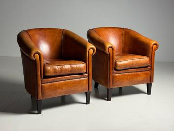 Schapenleren fauteuils set van 2 beschikbaar voor biedingen