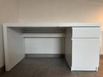 IKEA MALM bureau – wit – met lades, kast & kabelmanagement, Enlèvement, Utilisé, Bureau