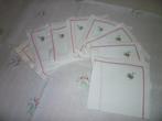 2. Nappe vintage brodée à la main + 8 serviettes, Enlèvement ou Envoi, Comme neuf, Rectangle