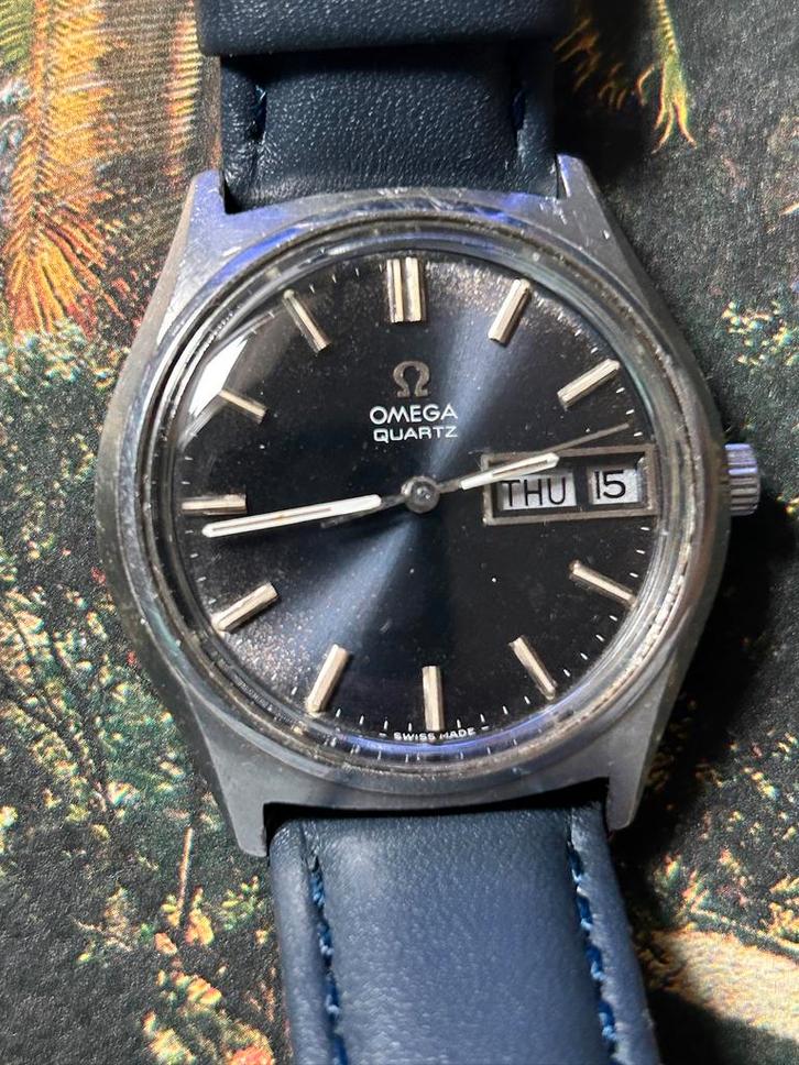Vintage Omega DayDate quartz uit 1975 kal.1310 gereviseerd, Handtassen en Accessoires, Horloges | Antiek, Omega, Ophalen of Verzenden