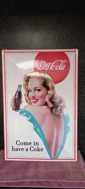 Metalen reclame bord Coca cola