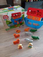 Houten speelgoed boot met dieren figuurtjes, Ophalen, Zo goed als nieuw