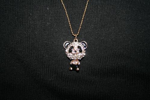 Nieuwe ketting met hanger panda, Handtassen en Accessoires, Kettingen, Nieuw, Wit, Met hanger, Met strass, Ophalen of Verzenden