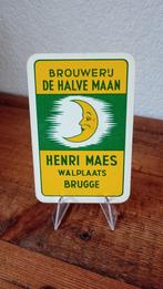 Brasserie bière ancienne carte à jouer De Halve Maan, Panneau, Plaque ou Plaquette publicitaire, Comme neuf, Autres marques, Envoi