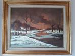 Schilderij Winterlandschap Piet Mees, Antiek en Kunst, Ophalen