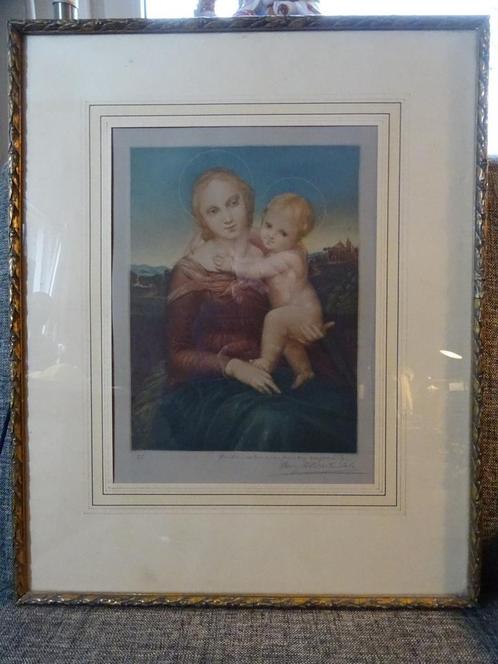 Sainte Marie Madonna Vierge à l'enfant gravure 1900-1950, Antiquités & Art, Antiquités | Objets religieux, Enlèvement ou Envoi
