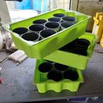 Stevige plastieke dozen met kweekpotten 1€/set, 5€ alle zes, Enlèvement ou Envoi