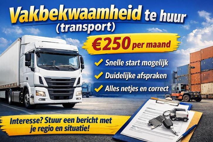 Vakbekwaamheid goederenvervoer over de weg., Vacatures, Vacatures | Logistiek, Inkoop en Transport, Starter