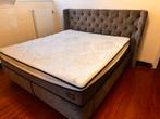 2 persoonsbed incl. matras, Huis en Inrichting, Slaapkamer | Bedden, Ophalen, Gebruikt, Bruin, Tweepersoons