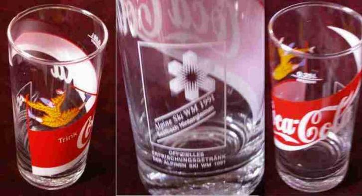 Verre à Coca Cola Austria Alpine Ski WM 1991 Hinterglemm, Collections, Verres & Petits Verres, Neuf, Enlèvement ou Envoi