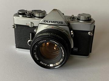 Vintage Olympus OM-1 met lens 50 mm 1.8 beschikbaar voor biedingen