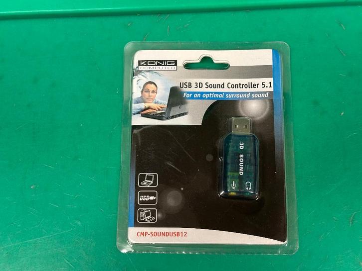 USB 3D Sound controller 5.1 NIEUW, Computers en Software, Overige Computers en Software, Nieuw, Ophalen of Verzenden