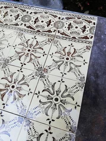 9,2m2 antieke wandtegels 12x12 zacht gele ondergrond BOCH, Enlèvement