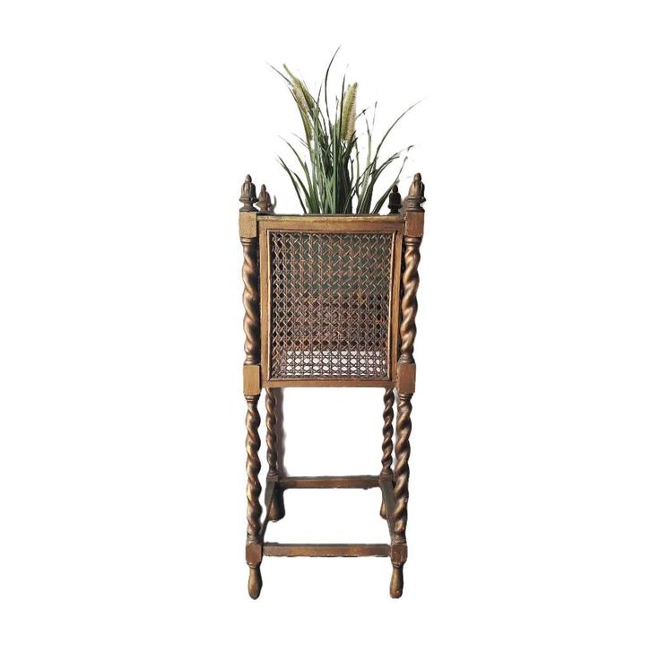 19e gecanneleerde plantenbak op spiraalvormige poten, Antiek en Kunst, Antiek | Woonaccessoires, Ophalen of Verzenden
