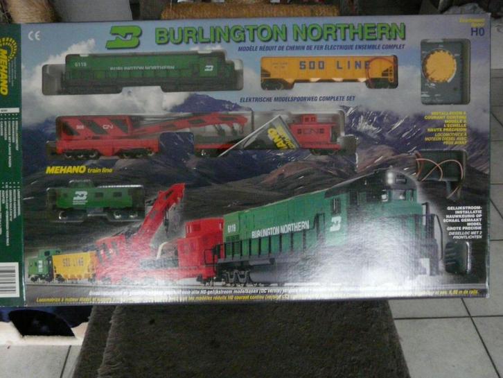 Mehano gelijkstroom HO startset "Burlington Northern", Hobby en Vrije tijd, Modeltreinen | H0, Zo goed als nieuw, Treinset, Gelijkstroom