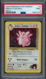 Erika's Clefable Holo PSA 9 - 3/132 - Gym Heroes 2000, Foil, Losse kaart, Zo goed als nieuw, Verzenden