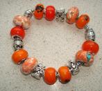 Armband met bedels Oranje - maat naar wens, Verzenden, Nieuw, Oranje, Elastiek