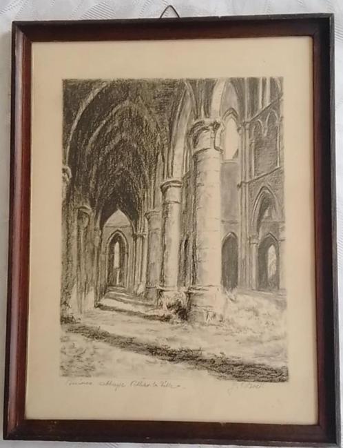 Fusain original signé Geo Noël, Antiek en Kunst, Kunst | Tekeningen en Fotografie, Ophalen