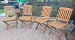4 hardhouten tuinstoelen  dichtklap systeem, Tuin en Terras, Tuinstoelen, Ophalen, Teakhout