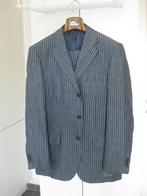 Nieuw Linnen Kostuum Blauw met streepje Maat 50, Kleding | Heren, Ophalen of Verzenden, Nieuw, Maat 48/50 (M), Blauw