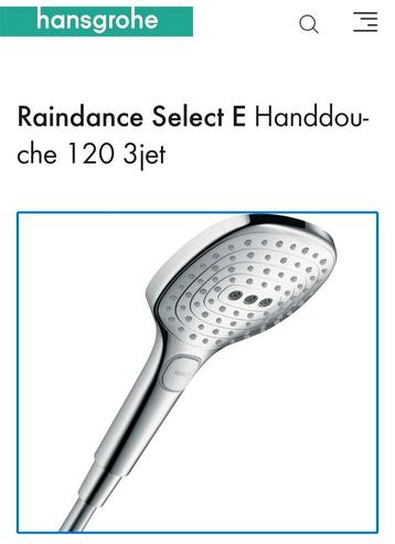 Hansgrohe Raindance Select E Handdouche 120 3jet 26520000   beschikbaar voor biedingen