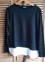 Prachtige trui met witte blouse strook large., Kleding | Dames, Ophalen of Verzenden, Zo goed als nieuw, Maat 42/44 (L), Zwart