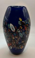 Blauwe murano vaas met millefiori tutti frutti, Antiek en Kunst, Ophalen of Verzenden