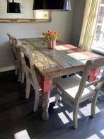 Eetkamertafel met stoelen en bankje, Maison & Meubles, Tables | Tables à manger, Rectangulaire, Enlèvement, 150 à 200 cm, Utilisé