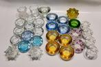 lot de 31 bougeoirs en verre divers, colorés,..., Ophalen, Overige materialen, Wit, Zo goed als nieuw