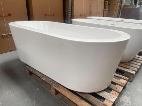 Vrijstaand ligbad ovaal wit met overloop 180x83x58 nr60, Huis en Inrichting, Woonaccessoires | Overige, Nieuw, Ophalen of Verzenden