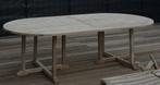 Ovalen tafel in teak, L 260cm x B 130cm x H 74cm, in zeer go, Ophalen of Verzenden