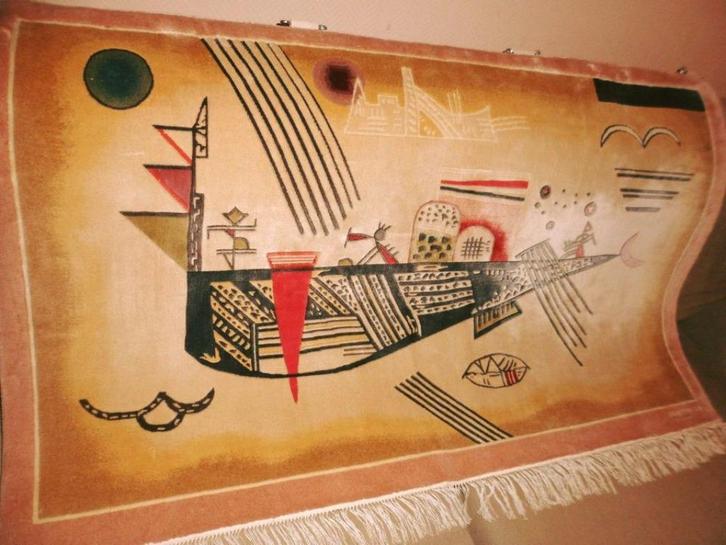 Exclusief moderne wandtapijt (Wassily Kandinsky) Puur zijde, Antiek en Kunst, Antiek | Tapijten, Tafelkleden en Textiel, Ophalen