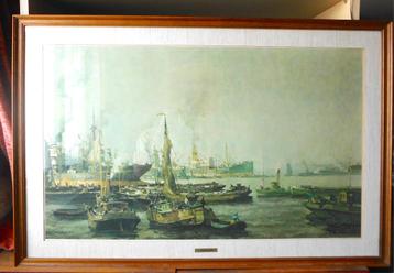 Scène portuaire sérigraphiée C. Waasdorp/Encadrée, Enlèvement