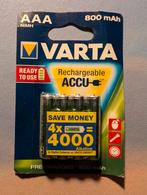 Set van 4 oplaadbare AAA-batterijen van 800 mAh-VARTA
Nieuw, Ophalen of Verzenden, Nieuw, Oplaadbaar