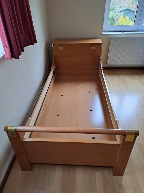 Lit en mérisier, Huis en Inrichting, Slaapkamer | Beddengoed, Gebruikt, Eenpersoons, Beige, Ophalen
