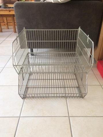 lot de 2 paniers inox (pour stockage ou rangement) beschikbaar voor biedingen