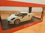 Alfa Romeo 4C White Autoart 1/18 Nieuw, Hobby en Vrije tijd, Ophalen of Verzenden, Nieuw, Auto, Autoart