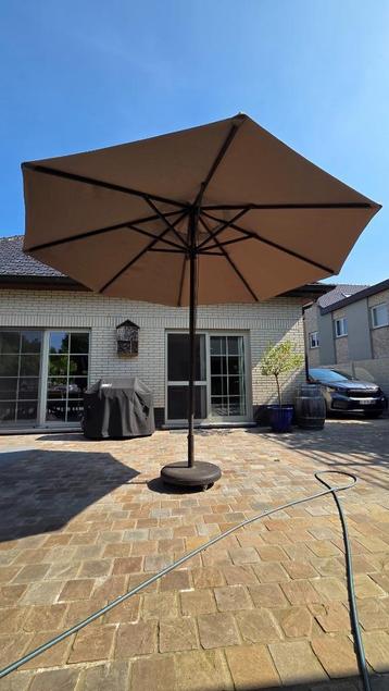 parasol Bristol diameter 330 incl voet, Tuin en Terras, Parasols, Ophalen, Zo goed als nieuw, 3 tot 4 meter, Stokparasol