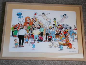 Paul Geerts - striphelden Suske en Wiske - orig tek 60x40 cm beschikbaar voor biedingen