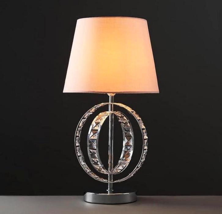Modern Chrome Acryl Jewel Tafellamp Roze kristal led lamp, Huis en Inrichting, Lampen | Tafellampen, Nieuw, 50 tot 75 cm, Glas