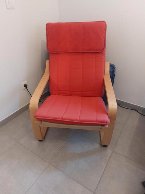 IKEA poang zetel rood, Huis en Inrichting, Fauteuils, Zo goed als nieuw, Ophalen