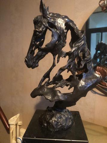 bronzen abstracte paarden hoofd paard horse sculptuur  beschikbaar voor biedingen