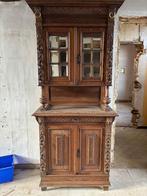 2 buffetkasten + uitschuifbare tafel in massief hout, Ophalen, Gebruikt, 200 cm of meer, 25 tot 50 cm
